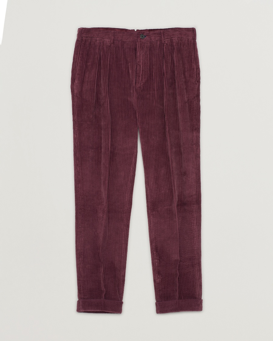 Herr | Pre-owned Byxor | Pre-owned | Incotex Carrot fit Cord Slacks Red 50