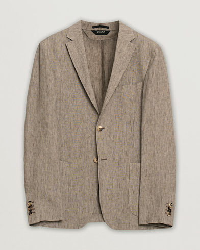 Pre-owned Zegna Unconstructed Linen Blazer Beige 50 – Beige