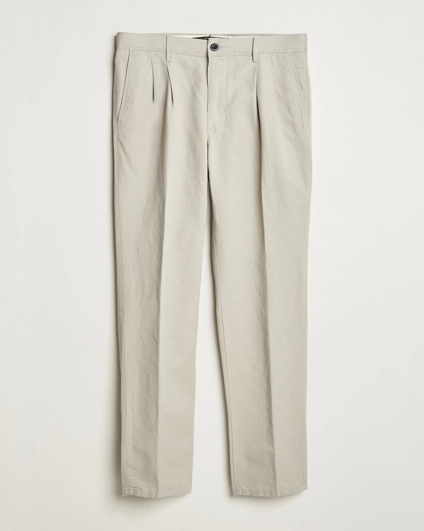 Pre-owned Incotex Tapered Fit Pleated Linen Slacks Light Beige W33 – Beige
