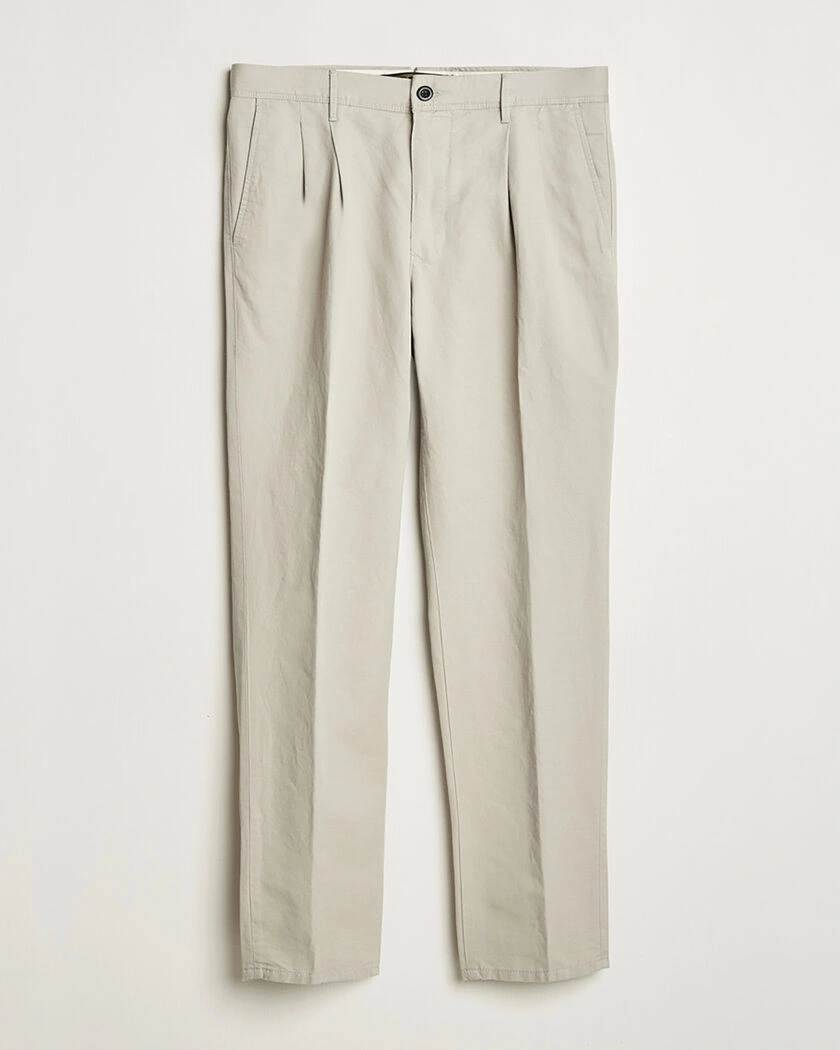 Pre-owned Incotex Tapered Fit Pleated Linen Slacks Light Beige W33 – Beige