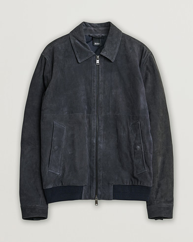 Herr | Pre-owned | BOSS Malbano Suede Jacket Blue Grey 48