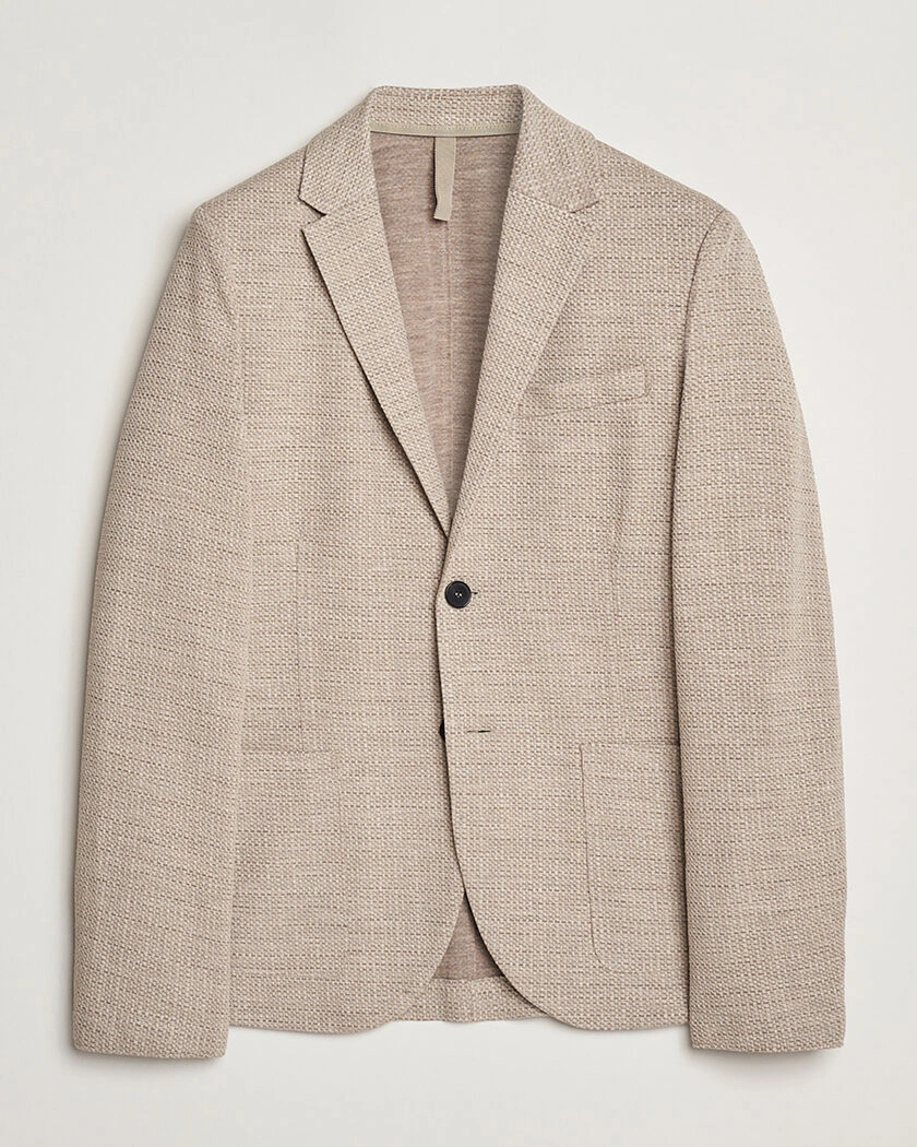 Pre-owned Harris Wharf London Loro Piana Hopsack Wool/Silk/Linen Blazer Oat 50 – Beige