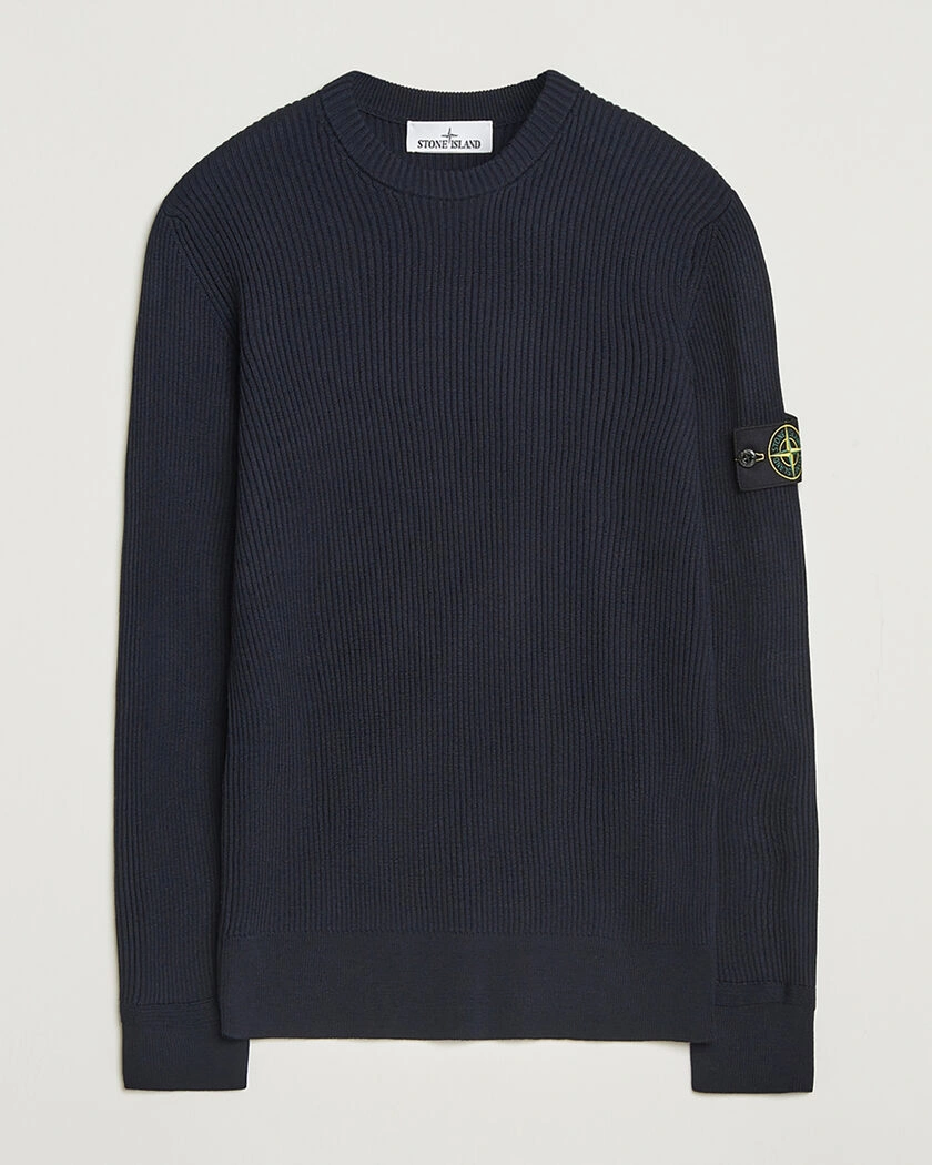 Pre-owned Stone Island Full Rib Crewneck Navy S – Blå