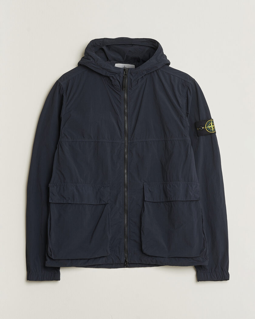 Pre-owned Stone Island Nylon Smerigliato-TC Short Parka Navy M – Blå