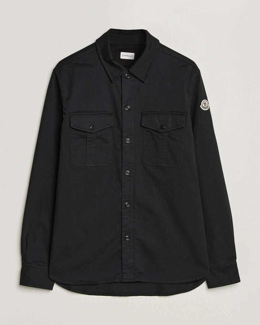 Pre-owned Moncler Double Pocket Overshirt Black L – Svart