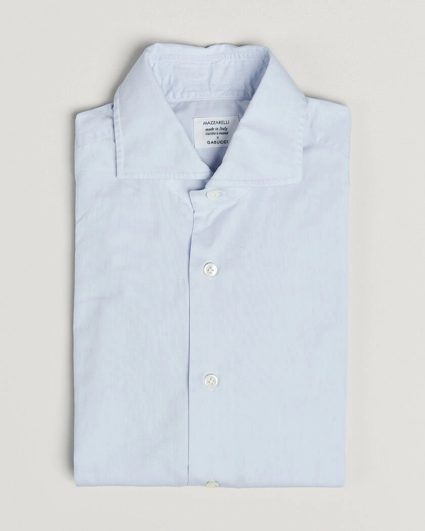 Pre-owned Mazzarelli Soft Cotton Shirt Light Blue 39 - M – Blå