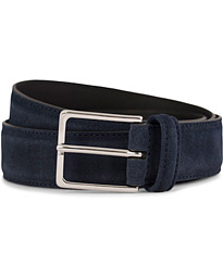  Suede/Leather Belt 3,5 cm Navy