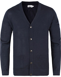  Fine Merino V-Neck Cardigan Navy