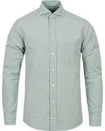  Slim Fit Green Ribbon Linen Shirt Green/White