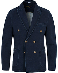  Jersey Double Breast Blazer Indigo