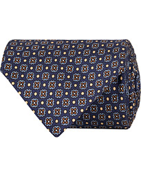  Flower Silk 8cm Tie Navy