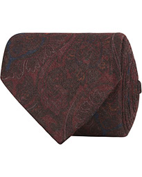 Printed Wool 8 cm Tie Bordeaux