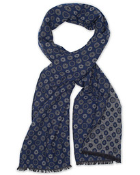  Fantasy Woven Medallion Scarf Navy