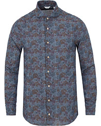  Slimline Chambray Printed Flower Shirt Denim