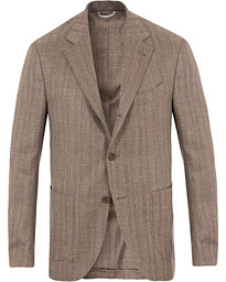  Herringbone Linen Blazer Brown