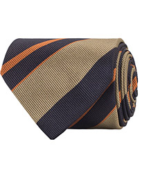  Silk Clubstripe 8 cm Tie  Navy/Champange