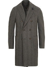  Double Herringbone Wool Coat Grey