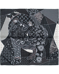  Bulldog Pocket Square Black