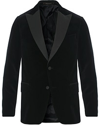  Elder Velvet Peak Lapel Tuxedo Blazer Black