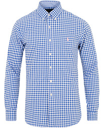  Slim Fit Poplin Check Shirt White/Blue