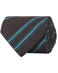  Woven Jaquard Stripe 8 cm Tie Brown