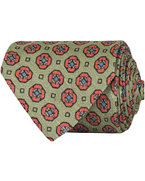  Silk Medallion 8 cm Tie Green