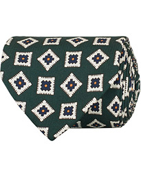  Silk Square 8 cm Tie Green