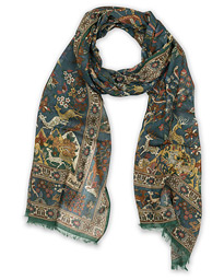  Cotton/Modal Gardens of Eden Print Scarf Blue