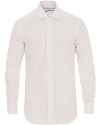  Napoli Slim Fit Linen Shirt White