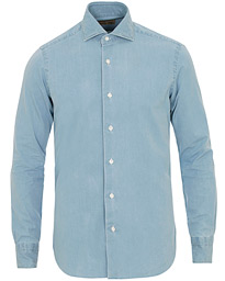  Dandylife Slim Fit Chambray Cut Away Shirt Blue