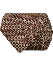  Silk Micro Dot 8cm Tie Brown