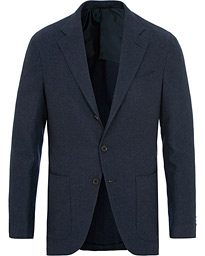  Aida Microstructure Melange Wool Blazer Dark Blue