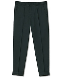  Terry Gabardine Cropped Turn Up Trousers Dark Spruce