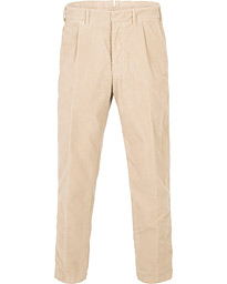  Santiago Corduroy Pleated Trousers Light Sand