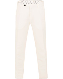  Ionio Micro Herringbone Cotton/Linen Trousers Off White
