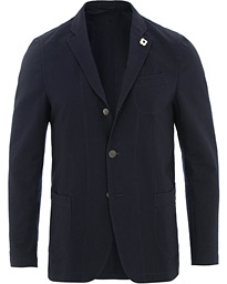  Unlined Seersucker Patch Pocket Shirt Blazer Navy