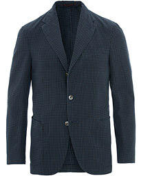  Art Tonal Micro Check Blazer Dark Blue