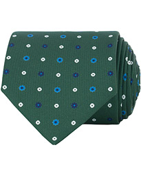  3-Fold Micro Fantasy 8 cm Silk Tie Green