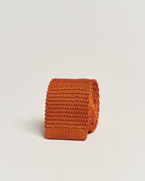  Knitted Silk Tie 6 cm Orange