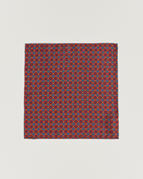  Medallion Silk Pocket Square Wine Red