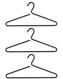  Set-Of-3 Easy Steaming Hanger Matte Black