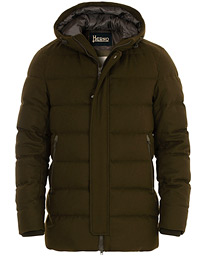  Flannel Down Jacket Dark Green