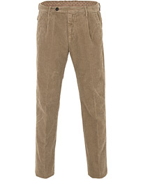  Ionio Single Pleated Corduroy Trousers Khaki