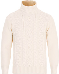  Aran Beach Turtleneck Off White