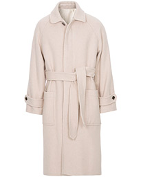  Brushed Wool Robe Coat Beige