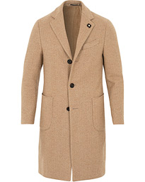  Three Roll-Two Patch Pocket Wool Coat Beige