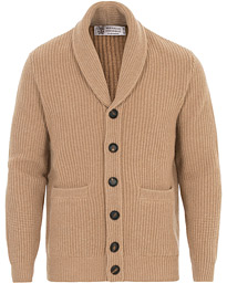  Cashmere Blend Shawl Collar Cardigan Camel