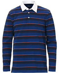  Soft Cotton Striped Rugby  Navy/Orange