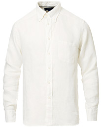  Slim Fit Linen Button Down Shirt Cream