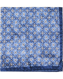  Silk Medallion Pocket Square Indigo